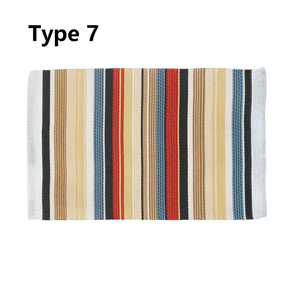1:12 Scale Dollhouse Carpet Playing House Decor Floor Coverings Floral Pattern Mat Doll Accessories Miniature Weaving Rug
