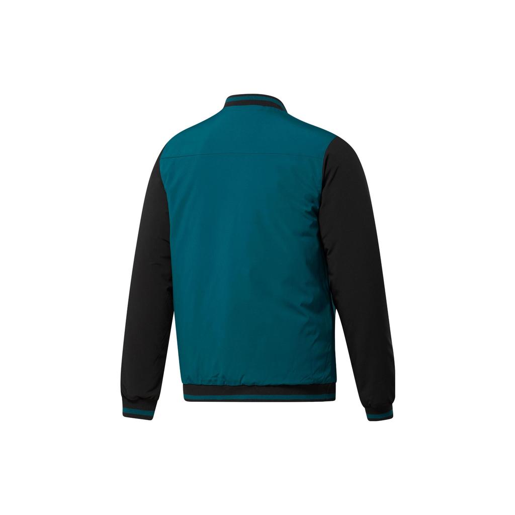 Reebok Klasická pánská ležérní bunda s barevným blokováním a baseballovým límcem, svrchní oděv, zelená GU5748