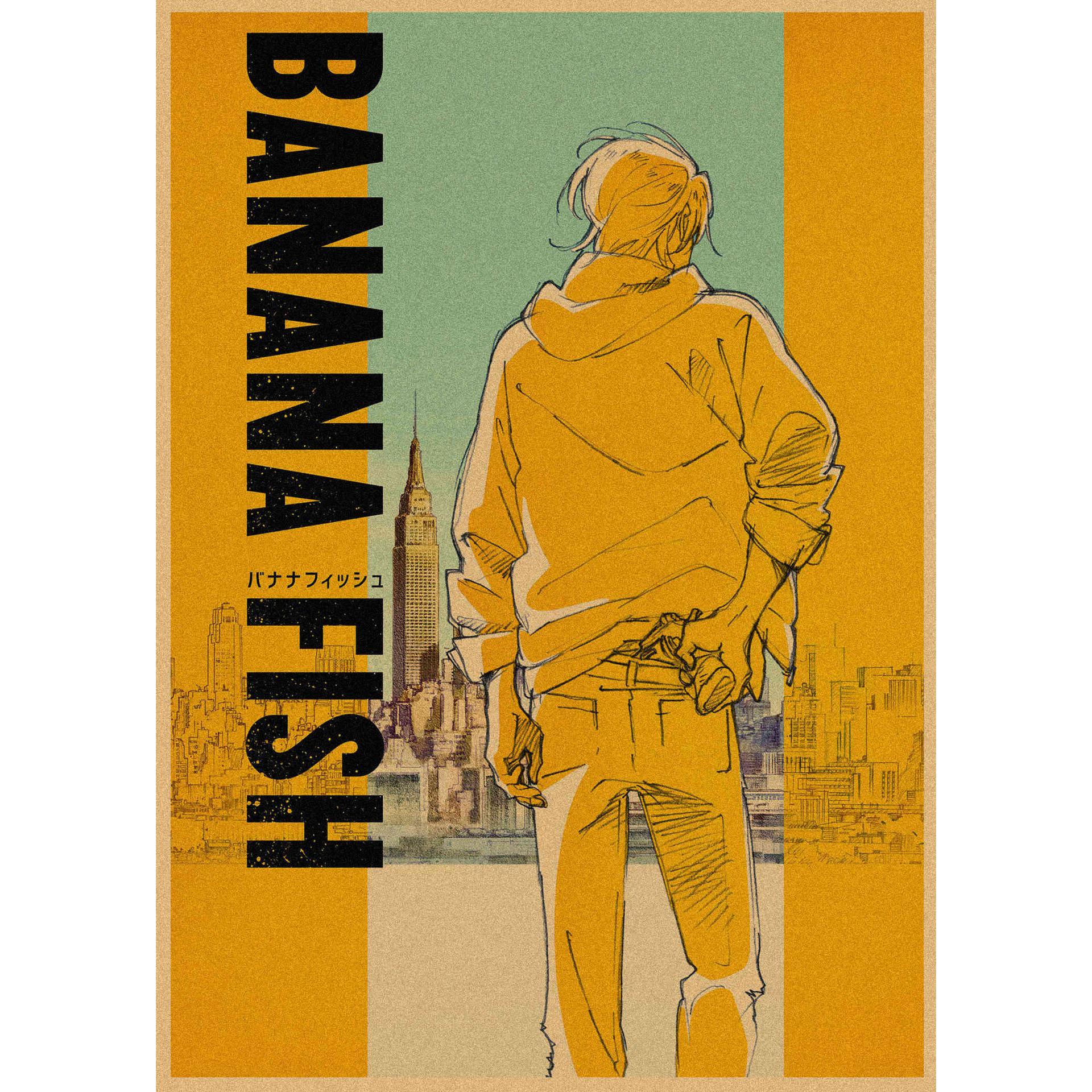 

Banana Fish Retro Japanese Anime Kraft Paper Poster Wall Mural Decoration. 29.7X42cm (A3 size)