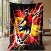 Spain Football Printed Flannel Blanket Skin Friendly Warm Decorative Throw for Indoor Couch Bed Daily Use