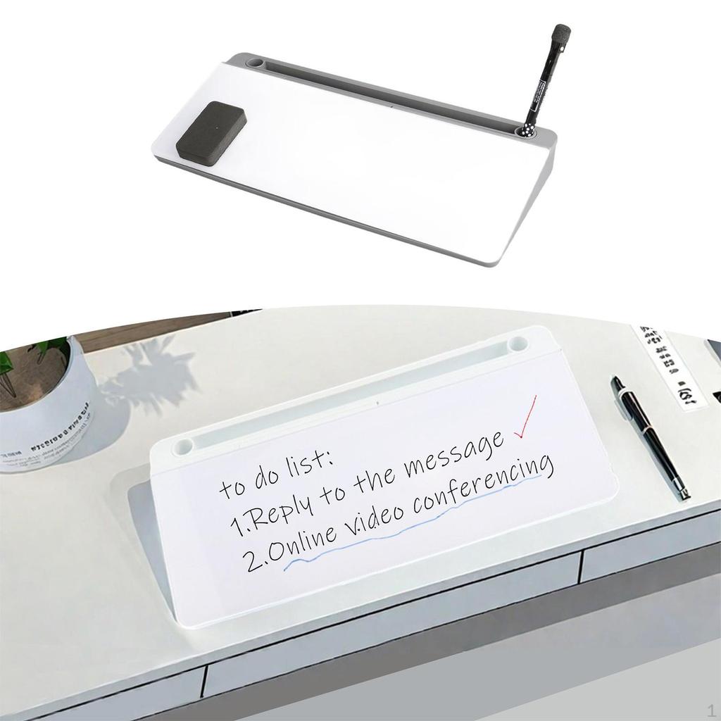 Glass Desk Whiteboard ,Desk Organizer, Desktop with Drawer, Dry Erase White Board ,Computer Keyboard