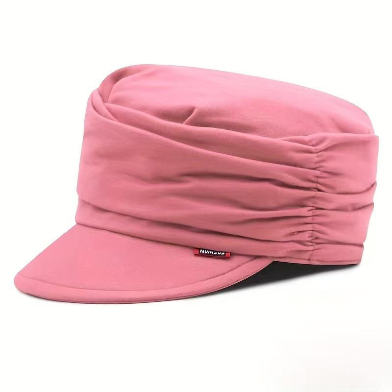 Korean Style Pullover Baseball Cap: Autumn/Winter Warm, Fashionable Pleated, Outdoor Flat Top Knitted Hat