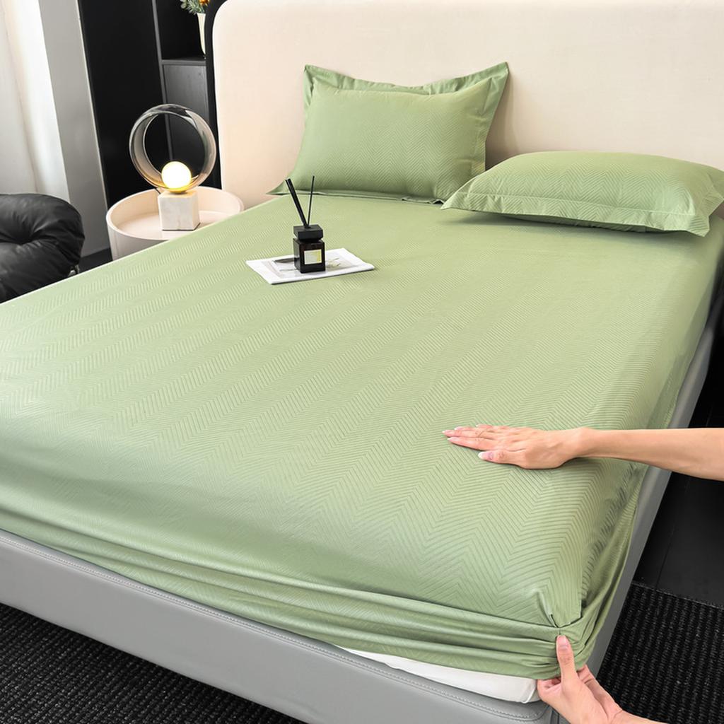 Unifarbenes gebürstetes Bettlaken mit vollständiger Abdeckung, rutschfester und staubdichter Schutzbezug, Bettdecke