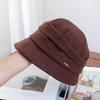 Folded short brim woolen fisherman's hat children autumn and winter versatile show face small retro literary temperament basin hat tide