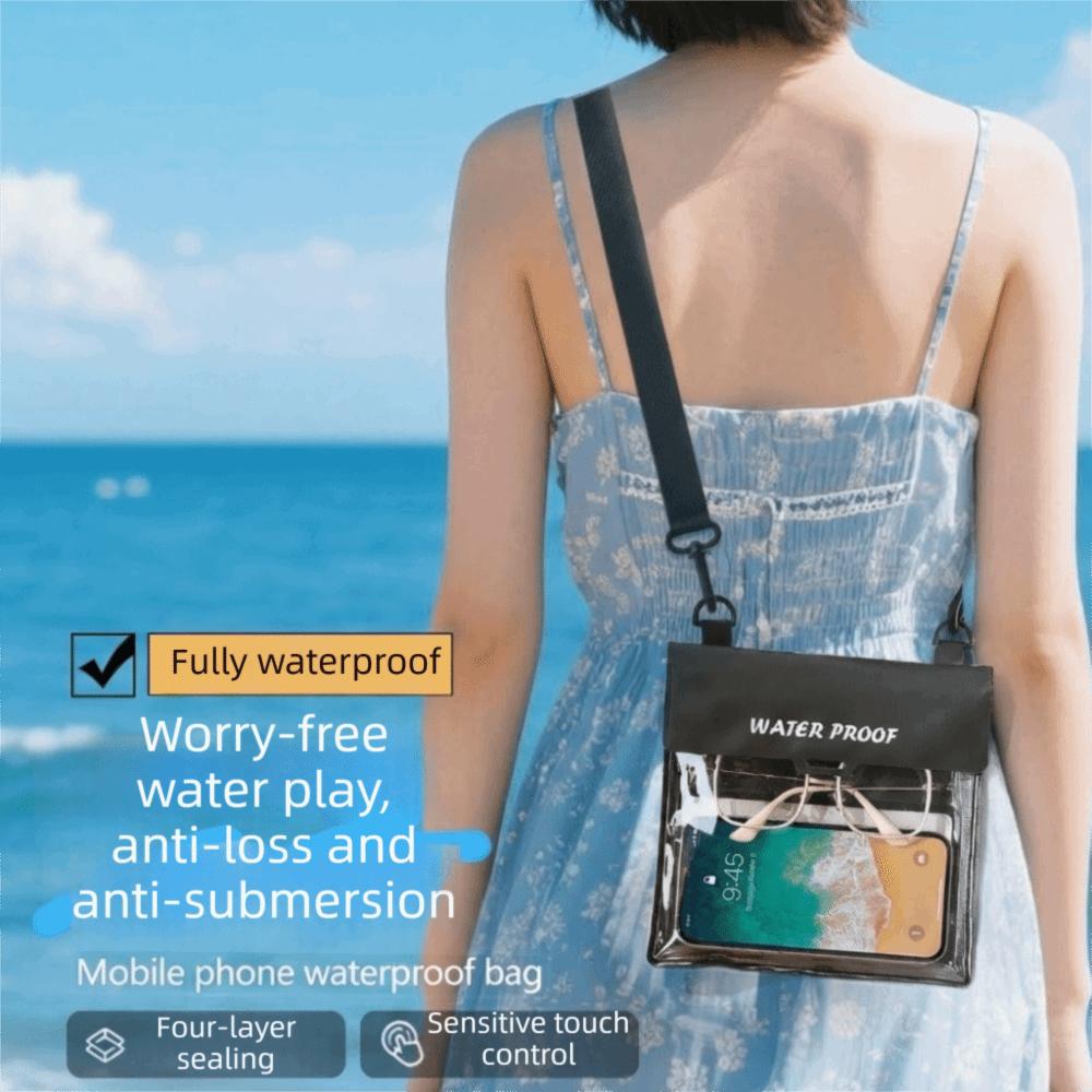 Large Capacity Waterproof Phone Case With Waist Strap Touch Screen Drift Diving Bag PVC Transparent