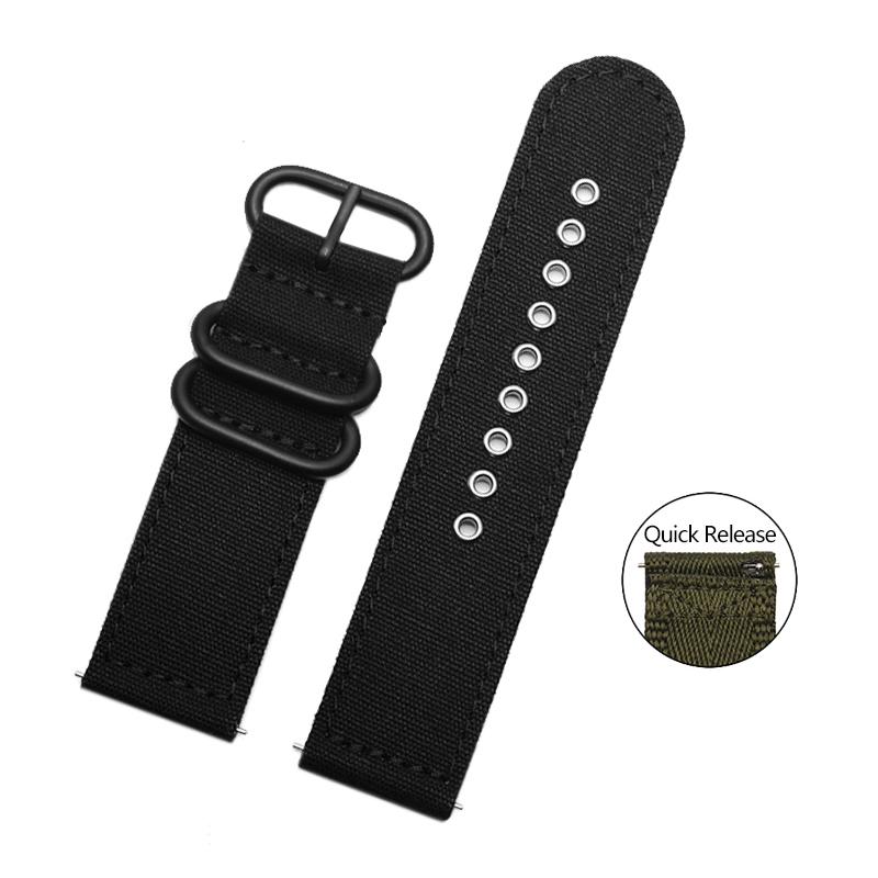 Nylon Canvas Watch Band for TIMES Seiko Citizen Seagull Outdoor Sports Waterproof Strap Bracelet Khaki Green 18mm 20mm 22mm 24mm