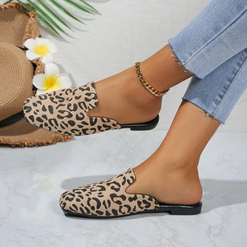 Shoes for Women 2024 Fashion Hot Sale Women's Flats Light Mature Concise Loafers Flat with  Leopard Print Ladies Shoes 35-42