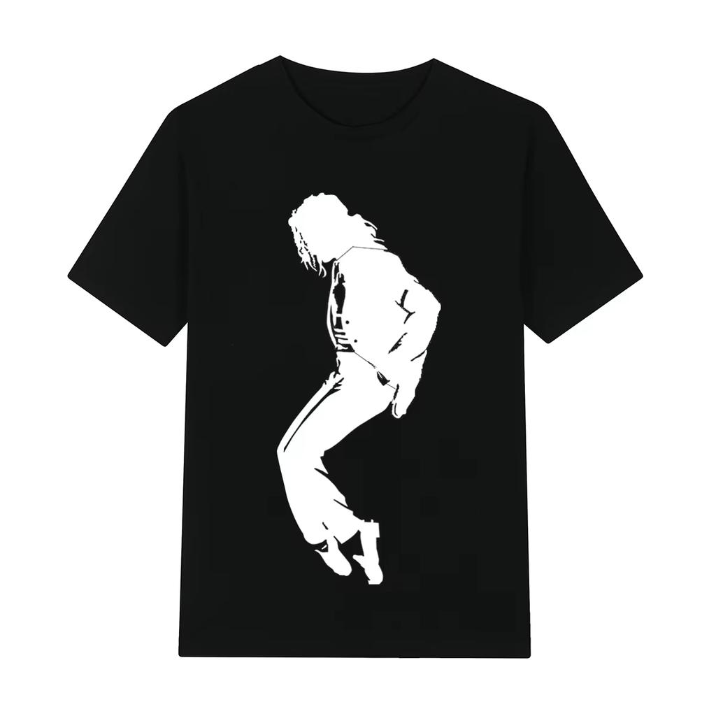 Vintage Silhouette Michael Jackson Tshirt 100 Cotton Crew Neck Short Sleeve High Street Hip Hop Dance Icon Graphic Casual Tee