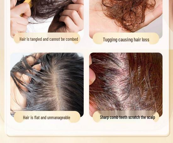 Golden Thread Sandalwood Anti-Static Scalp Massage Comb for Men and Women