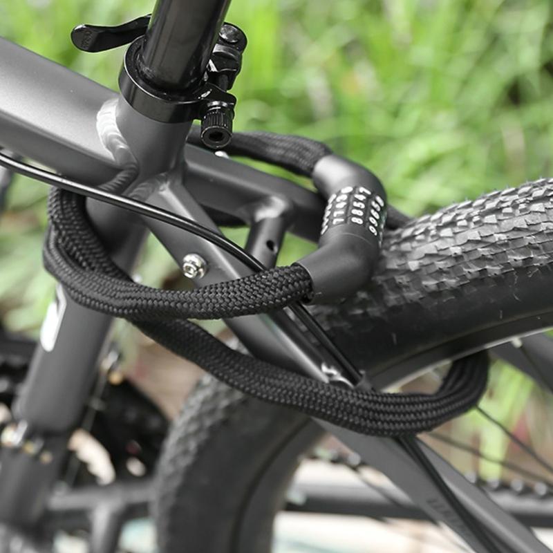 Road Bike Chain Lock Long Antitheft Bicycles Chain Lock 5 Digit Combination Bike Lock for Motorcycle, Scooter, Fence