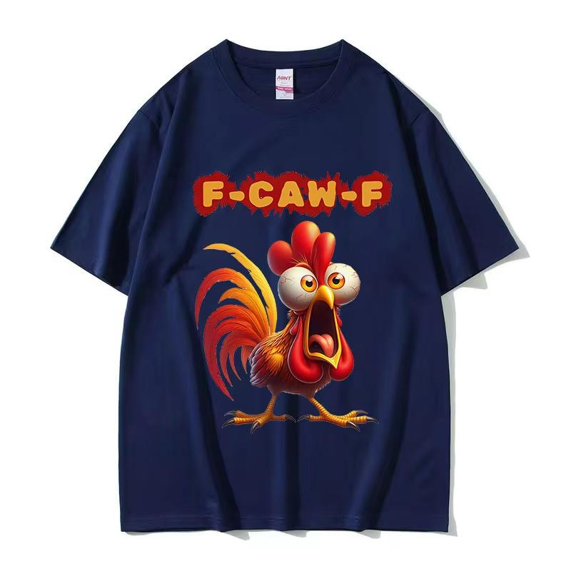 F Caw F Chicken Vtipné kohoutí meme Tričko Pánské Dámské Vintage Vysoce kvalitní Trička z čisté bavlny Letní Ležérní Nadměrné tričko