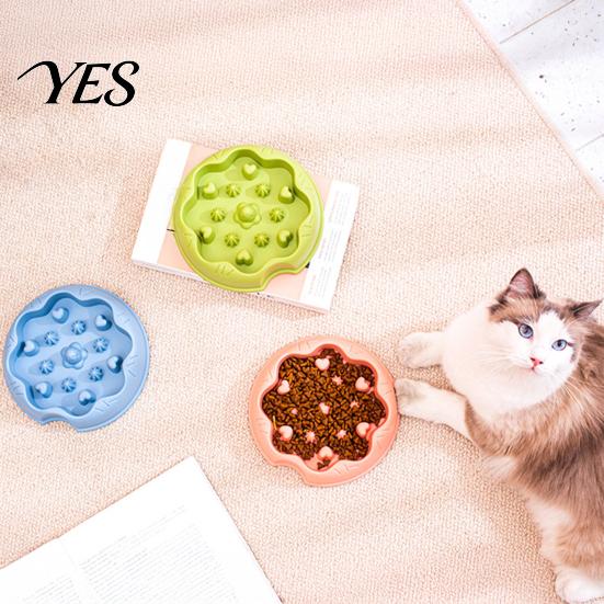 Pet Slow Feeder Dog Bowl, Cat Eating Anti-Slip Feed Dish Bottom Dish, Reduces Choking Vomiting for Cats Dogs Food-grade Bowl