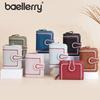 Womens Short Wallet With Zipper Closure And Embroidered Design For Daily Use
