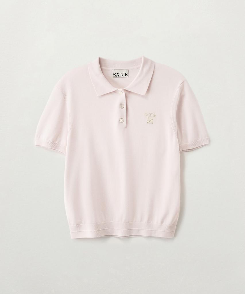 Seteo (W) Classic Collar Half Knit Pink