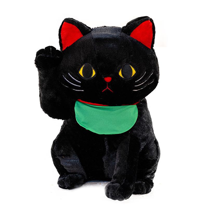 Soft Bib Lucky Cat Doll Plush Toy Kitten Doll Children Soothing Pillow Doll