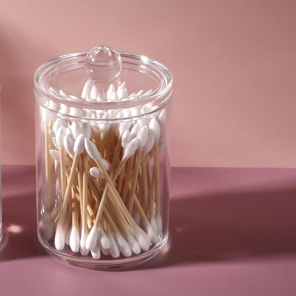 Staubdichte Aufbewahrungsbox für Wattestäbchen und Make-up-Entferner mit Deckel