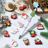 LiQunSweet 15 Pcs 15 Styles Christmas Theme Silicone Beads Santa Claus Tree Socks Snowman Snowflake Beads for DIY Jewelry Keychain Pen Craft