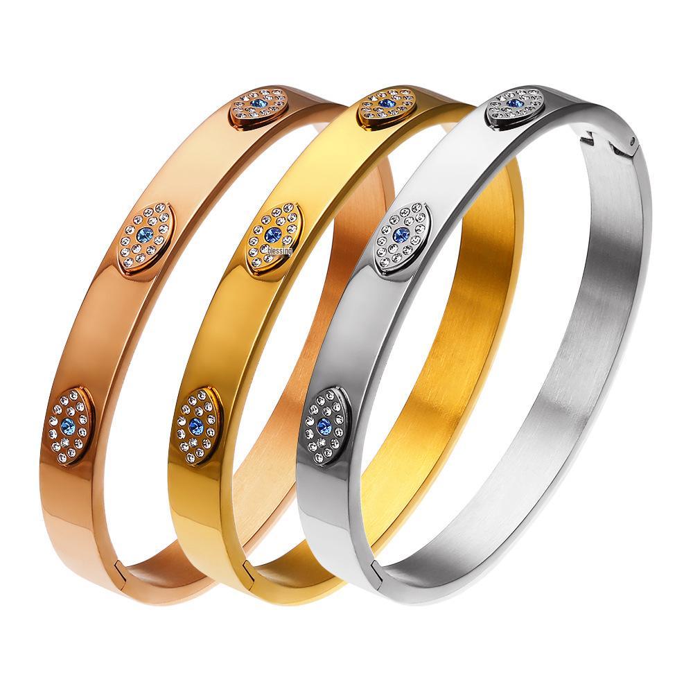 

Retro Stainless Steel Devil s Eye Couple Bracelet with Titanium Steel Eye Buckle, in Cross-Border Euro-American Style