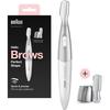 Mini-tondeuse de précision - BRAUN - FG1106 Sourcils- 1 vitesse - Pile - Gris / Blanc