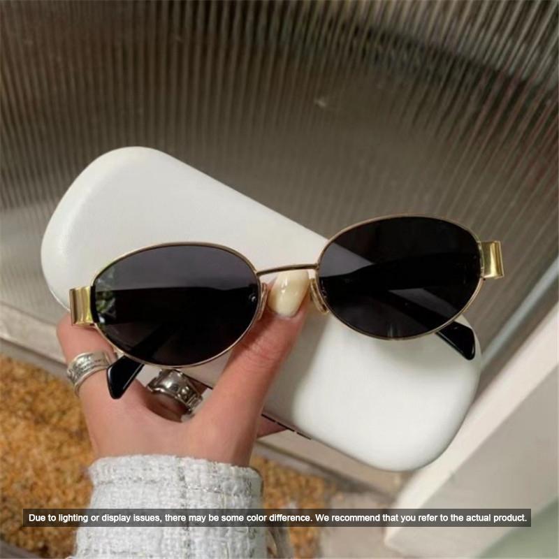 Retro Oval Metal Frame Sunglasses for Women Men  Luxury Sun Glasses Ladies Classic Vintage UV400 Shades Lens Unisex Sunglass