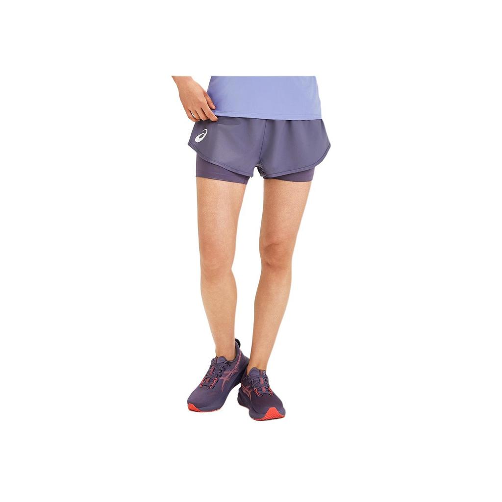 Asics Womens Tennis Series Quick-Dry Casual Breathable Two-In-One Sports Shorts Women Shorts Purple 2042A352-500