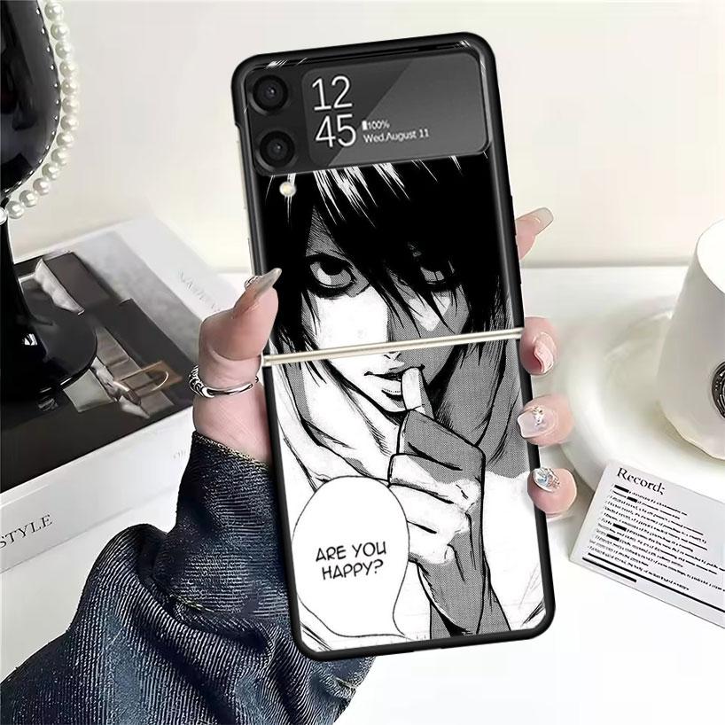 

N-Note D-Death L Lawliet Чехлы Для Samsung Galaxy Z Flip 4 5 6 7 3 Z Flip7 Flip6 Flip4 Flip5 Flip3 5G Жесткие Ударопрочные Fundas Cov Samsung Z Flip 5
