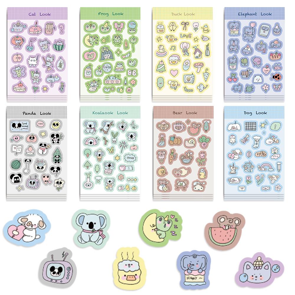 8 Cartoon Korean Animal Collage Hands-on DIY Mobile Phone Case Laptop Decoration Waterproof Sticker