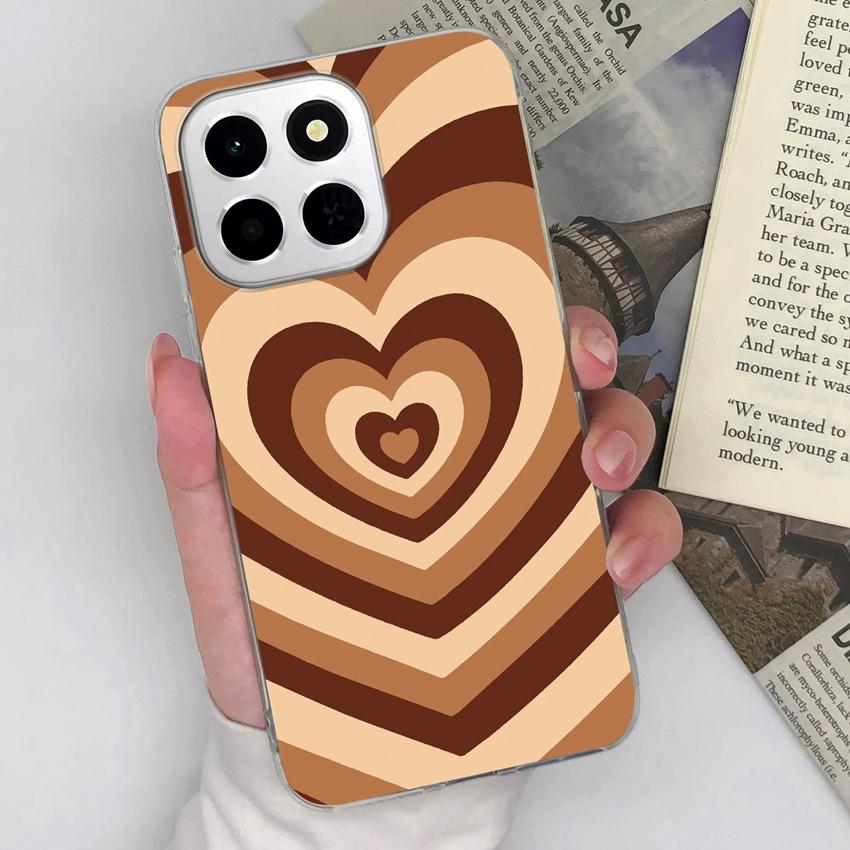 Clear Phone Case For Huawei Honor X6c X8c X7a X8a 400 Pro Pretty Love Heart Pattern Soft Silicone Shockproof Premium Protection Cover For Huawei Shell