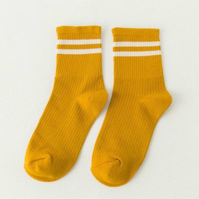 Bequeme Socken für Herbst und Winter, zwei Stangenstrümpfe für Damen, Unisex, gestreift, atmungsaktiv, Skateboard-Socken für Damen