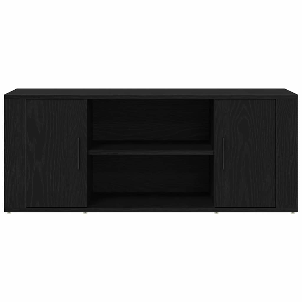 TV Cabinet in Black Oak Look 100 x 35 x 40 cm Engineered Wood