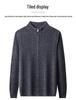 Men's Jacquard Wool Cardigan - 2025 Autumn/Winter Fashion, Zip-Up Stand Collar, Casual Sweater for Middle-Aged and Young Adults.
