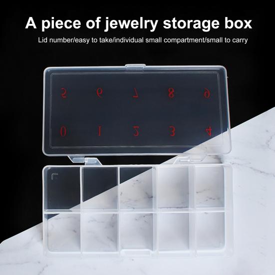 

Коробка для типсов с 10 сетками, многофункциональный прозрачный контейнер для хранения стразов и блесток, инструмент для ухода за ногтями