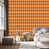 Autumn Plaid Wallpaper Orange and Gold, Peach Background 50x1000