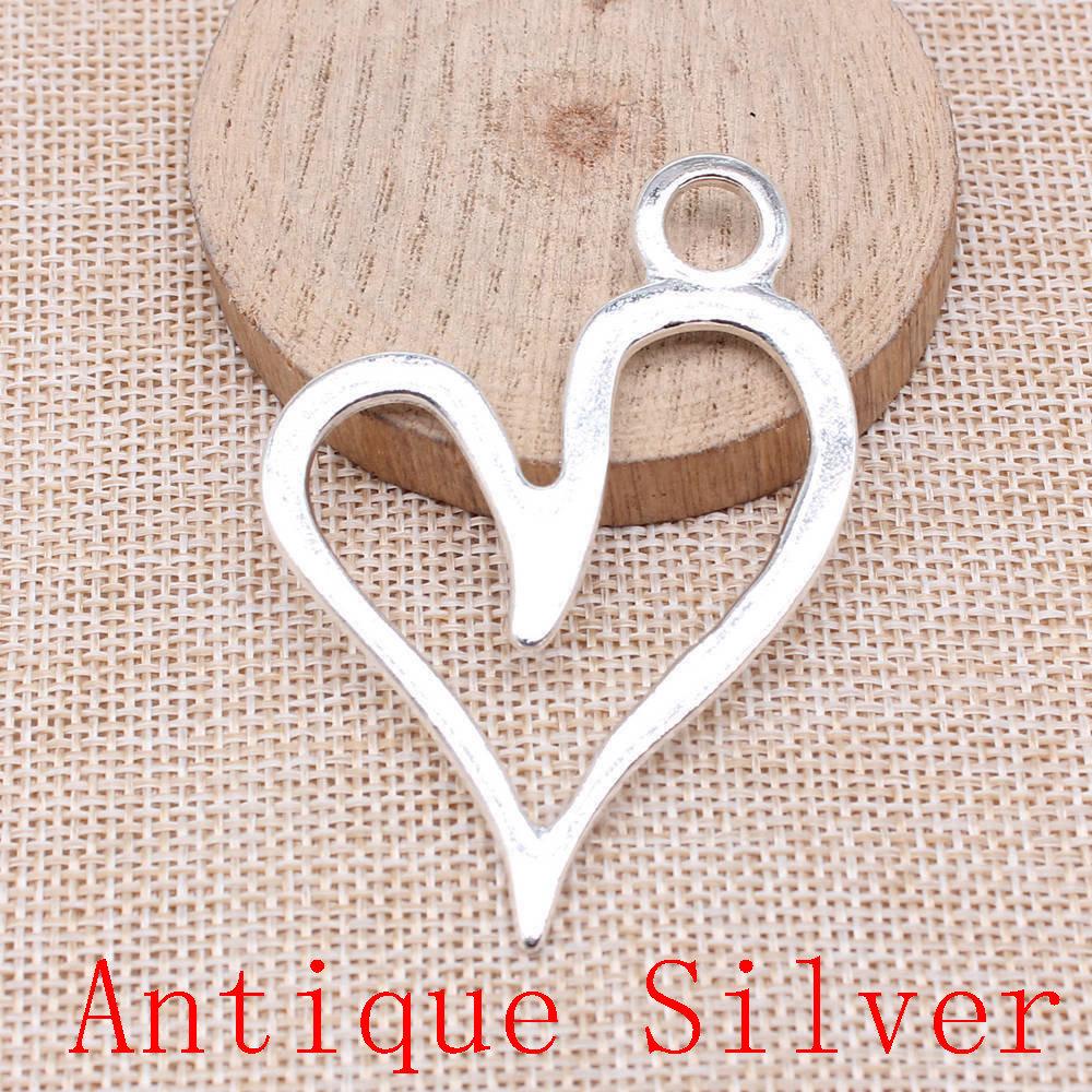 Big Heart Shaped Charms Pendant For Bracelet Necklace Jewelry Making Craft Findings
