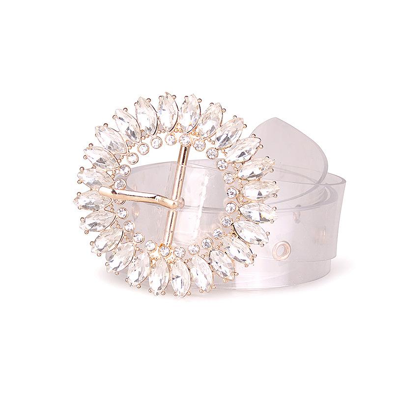 New Eye Glass Diamond Japanese Buckle Diamond Women's Fashion Belt Versatile European and American Belt