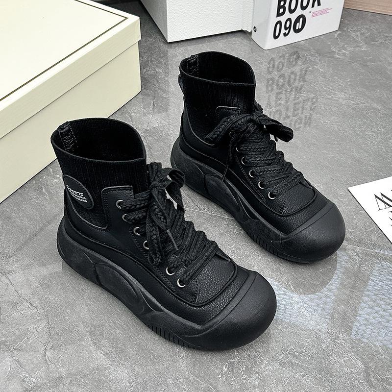 2024 autumn new ins Korean version of high-top little white shoes, female students high-top thick soles, this casual street shot L1323