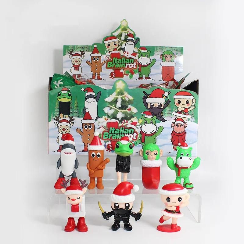 

Christmas Style Tung Tung Tung Sahur Model Figure Italian Brainrot Blind Box Tralalero Tralala Crocodilo Cappuccino Kid Toy Gift