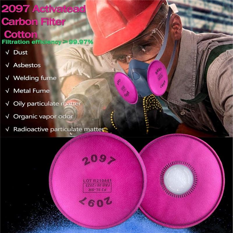 2097 Particulate Filter,Installed On 2097 Filters Retainer,Replacement for 6000 6200 6800 7000 7502 FF-4 Series,Filters Against Dust,Pink