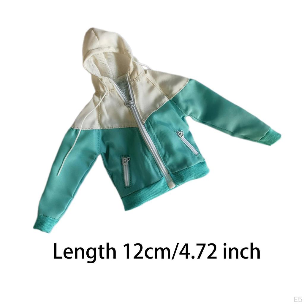 1/6 Female Doll Clothes Action Figures Hooded Jacket Handmade Sturdy Mini Costume for 12''