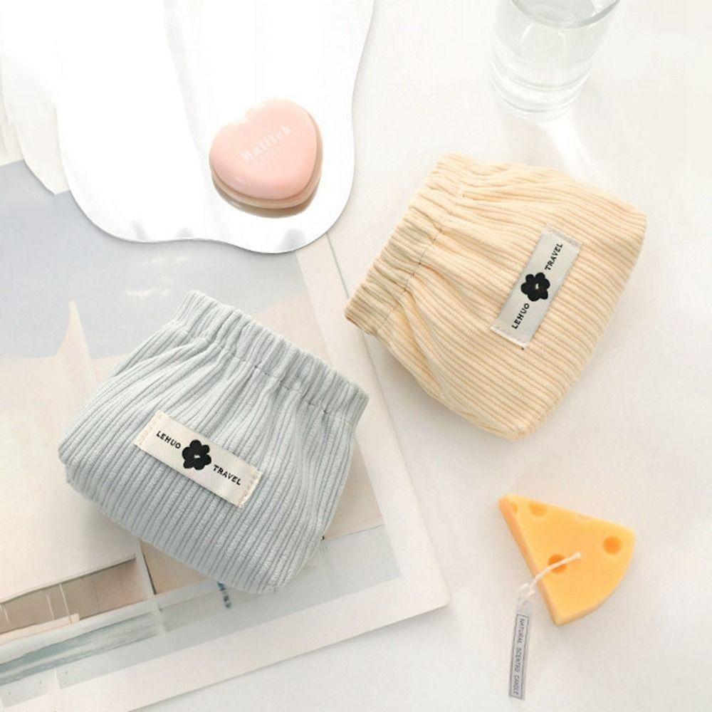 Corduroy Mini Cosmetic Bag Makeup Bag Leaf Spring Bag Portable Lipstick Storage Bag  Travel