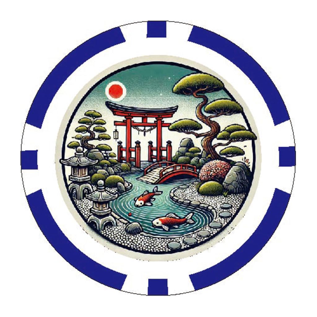 Poker Chip Japanese Landscape Marker Japanese Garden (060)