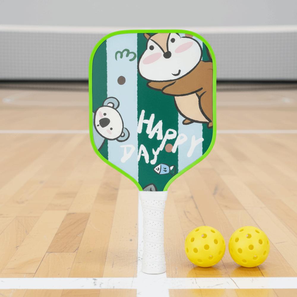 Colorful Kid's Pickleball Set Cartoon Pickleball Paddle Set  Children's Sports
