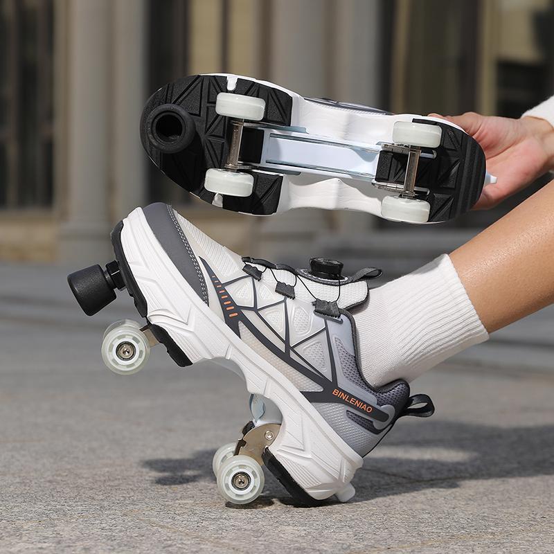 Kids/ Mens Four-wheel Deformed Walking Shoes Men's/Women's Roller Skates Children's Skates Boys'/ Girls' Sports Shoes
