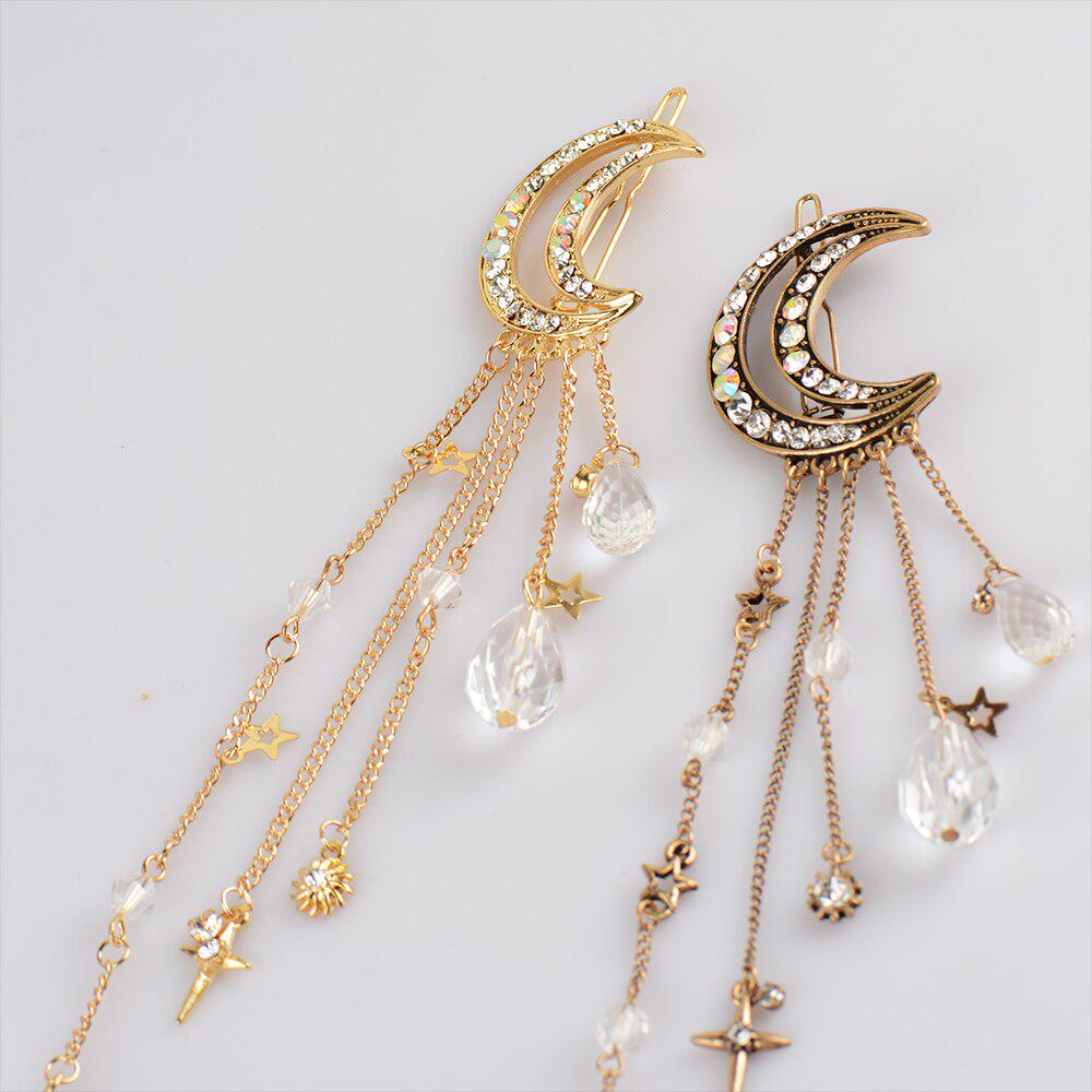 Buy Fashion Moon Crystal HairPins Hair Clips for Women Girls Long