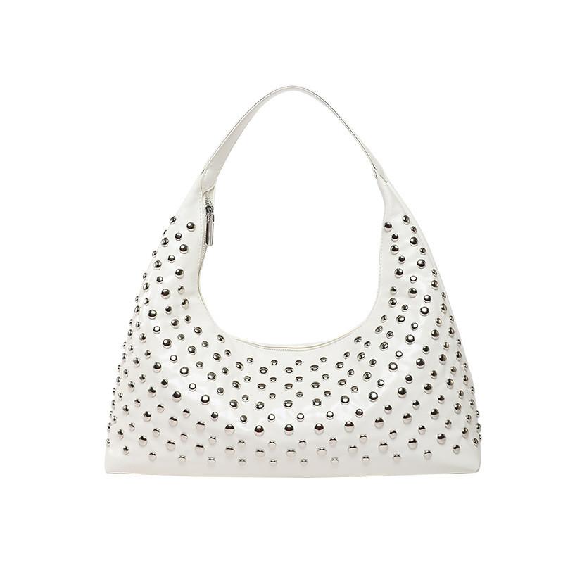 Fashion Style Rivet Bag For Women Summer Large Capacity Pu Material Daily Use