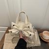 Sweet Cool Style Star Bow Shoulder Bags for Women Textured Ladies Pu Leather Crossbody Bag Solid Color Female Bowling Handbags