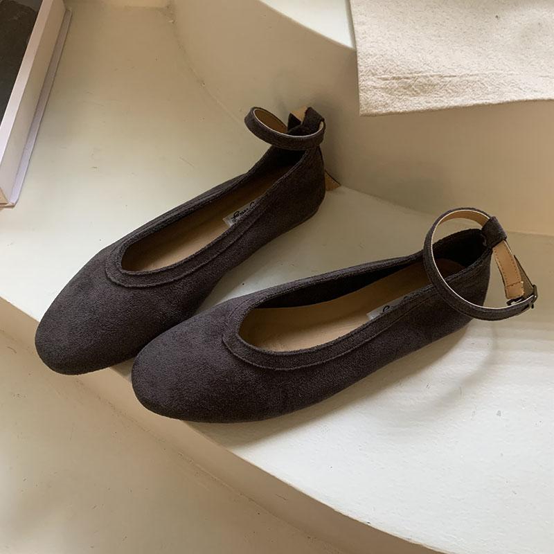

Мода Мода Ремешок на щиколотке Женские балетки Обувь Мягкая женская обувь с круглым носком Повседневные женские балетки 35 серый