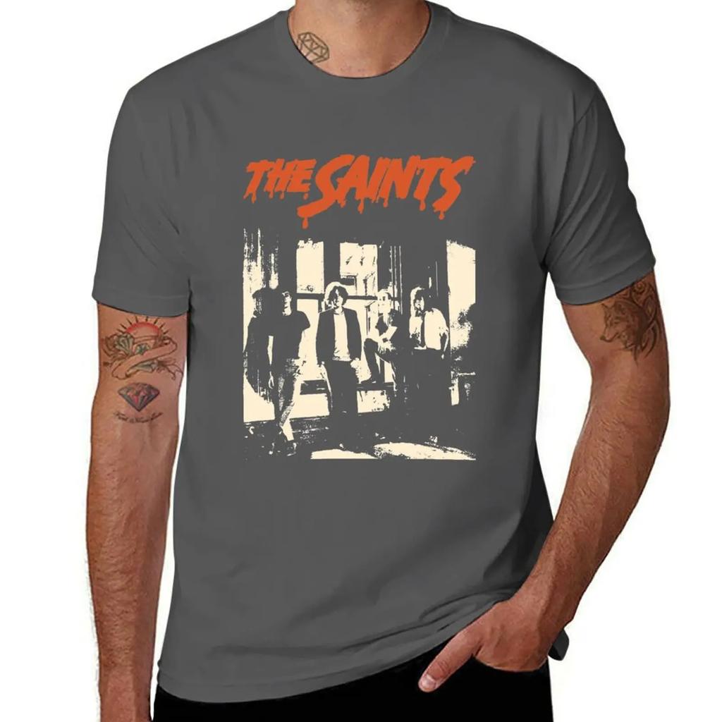The Saints Punk Rock TShirt Boys Animal Print Aesthetic Clothing Quickdrying Boys Whites Mens Graphic Tshirts Hip Hop