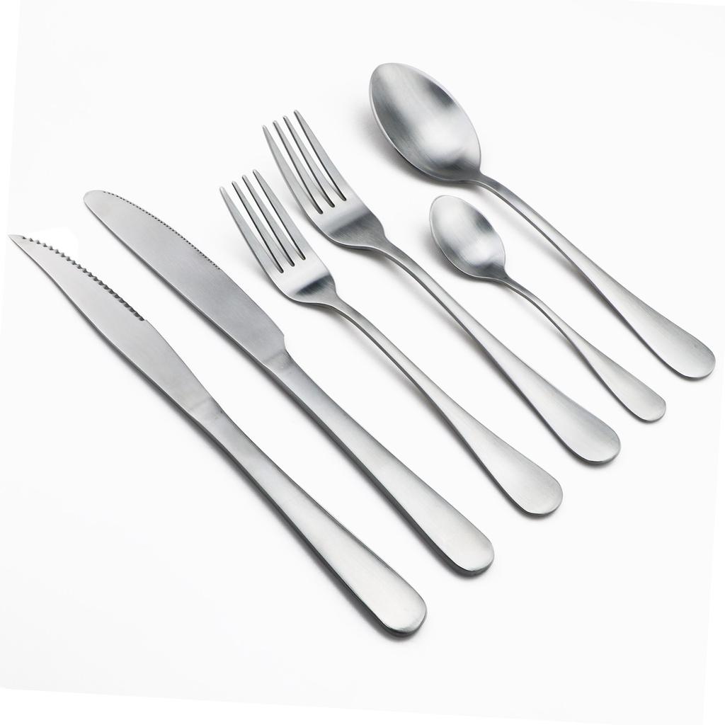 6ks/sada Západní příbor Sada nádobí Stříbrné příbory z nerezové oceli Nádobí Jídelní nůž Vidlička Naběračka Sada nádobí