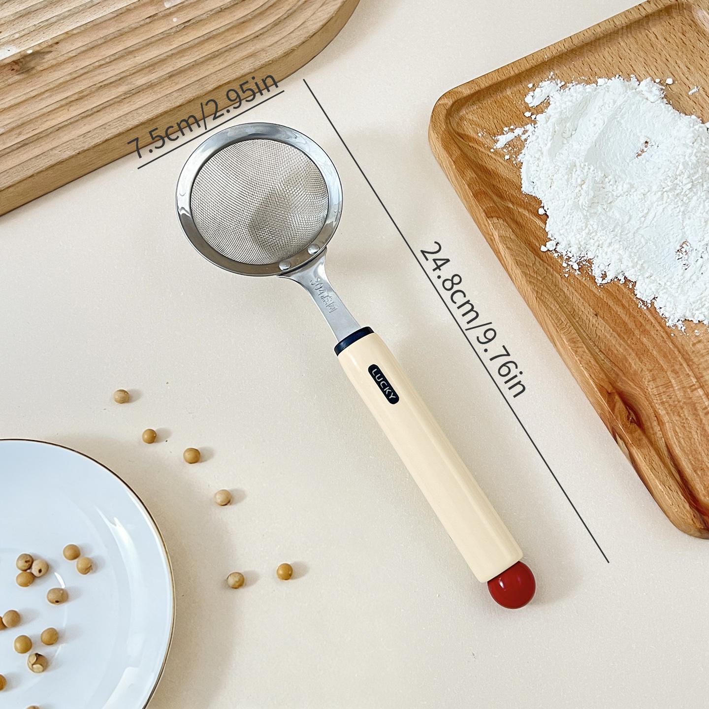 Нержавеющая сталь 304 Мелкое сито Пластиковая ручка Соевое молоко Сок Пищевой процеживатель Шумовка Сито для муки Кухонные принадлежности